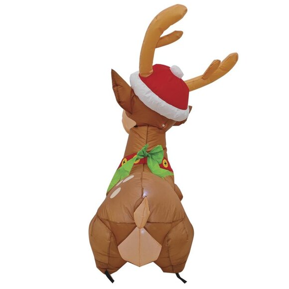 4 Ft LED Reindeer LED Light Up Inflatable Christmas Vintage Holiday Decor New - Picture 8 of 11